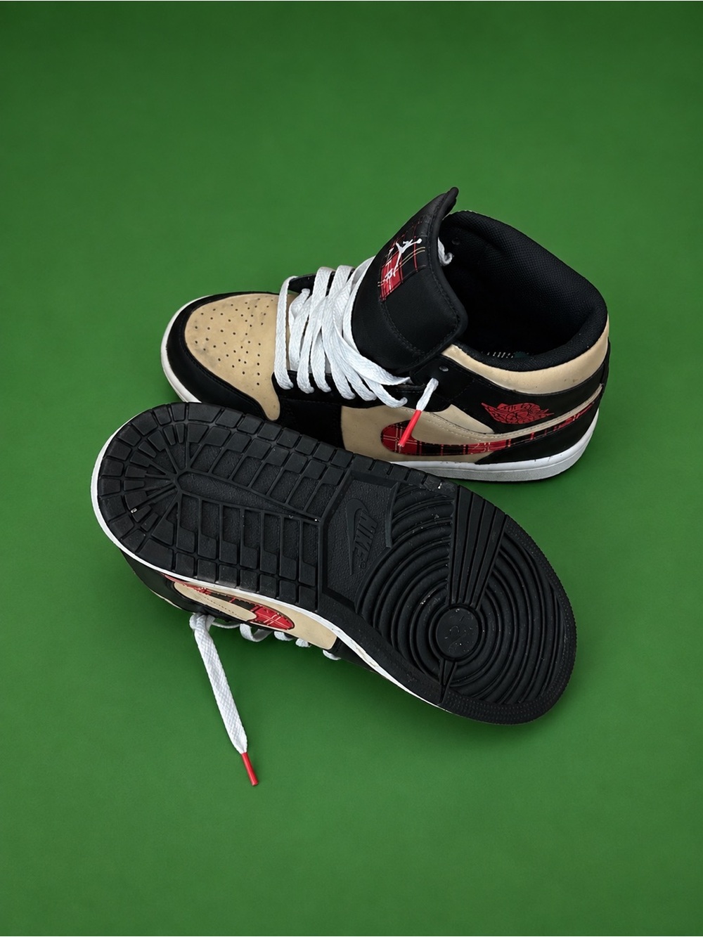 Jordan Men's High-Top Sneakers in Black, Tan and Red bread new no box